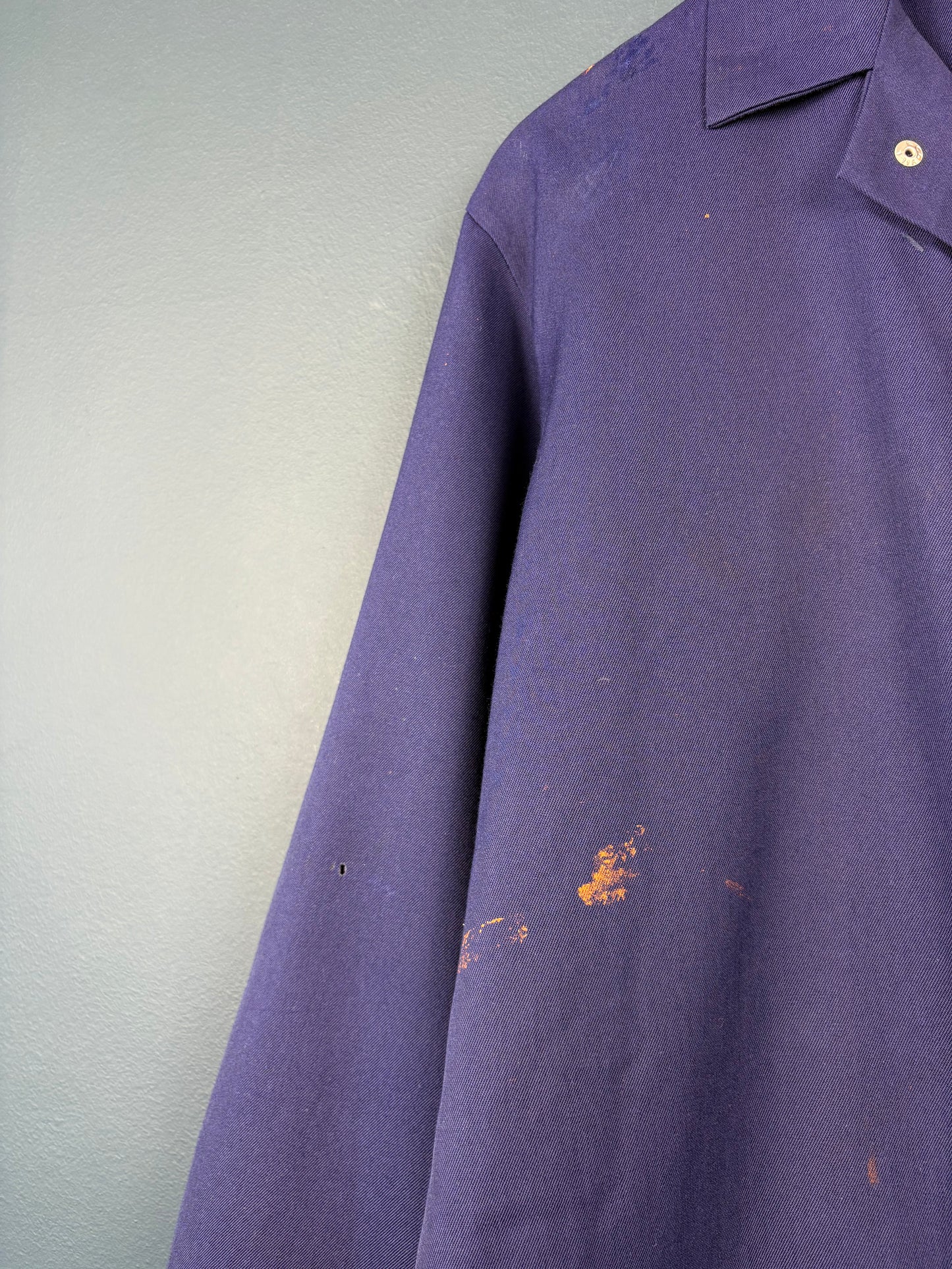 True Vintage 1970s Pop Button Navy French Chore Jacket (L)
