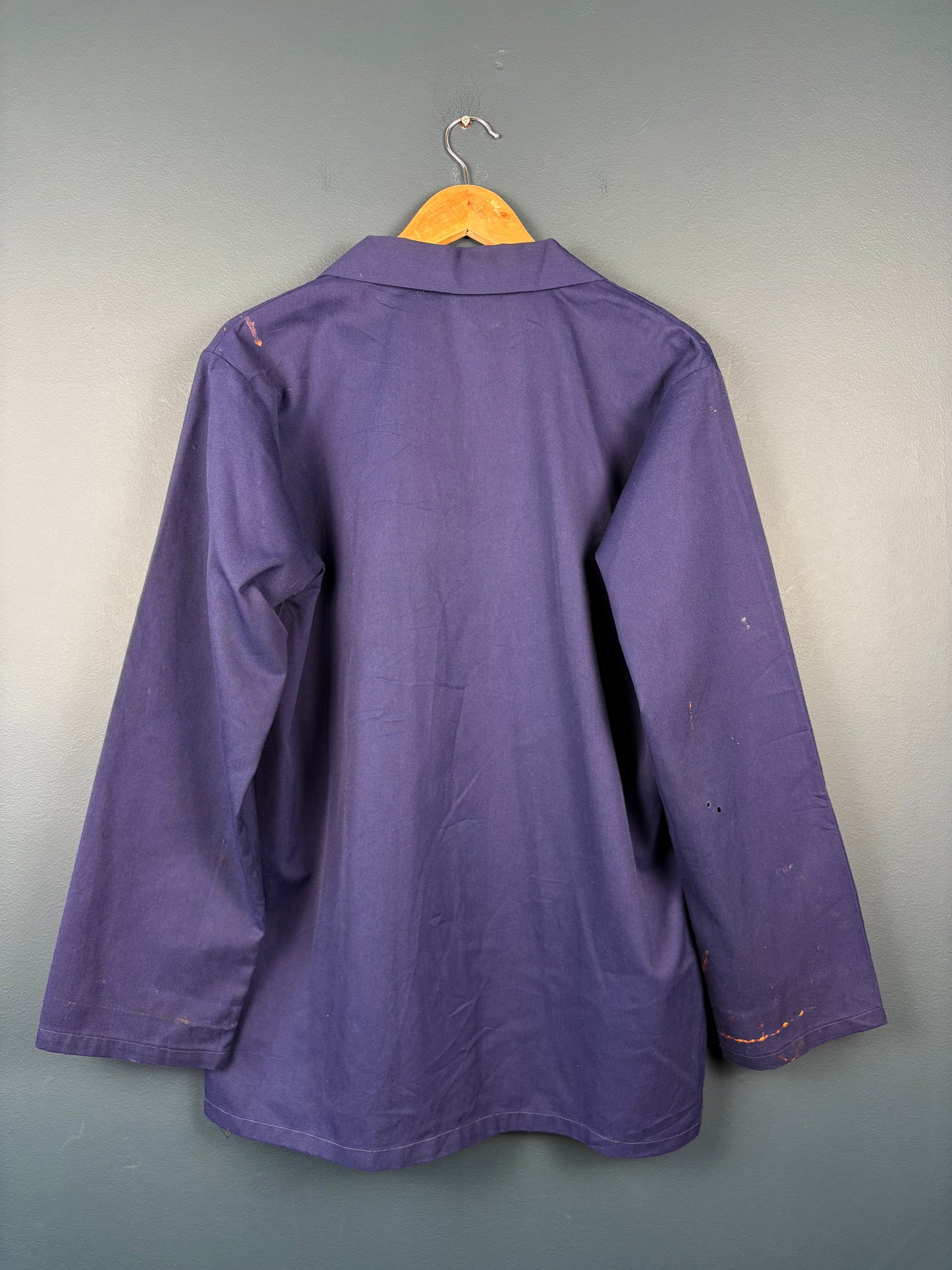 True Vintage 1970s Pop Button Navy French Chore Jacket (L)