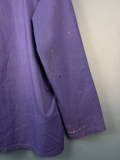 True Vintage 1970s Pop Button Navy French Chore Jacket (L)