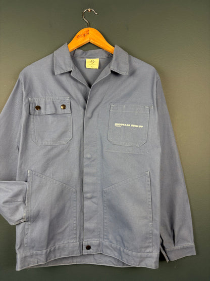 True Vintage 1970s French Goodyear Pop Button Workwear Jacket (M)