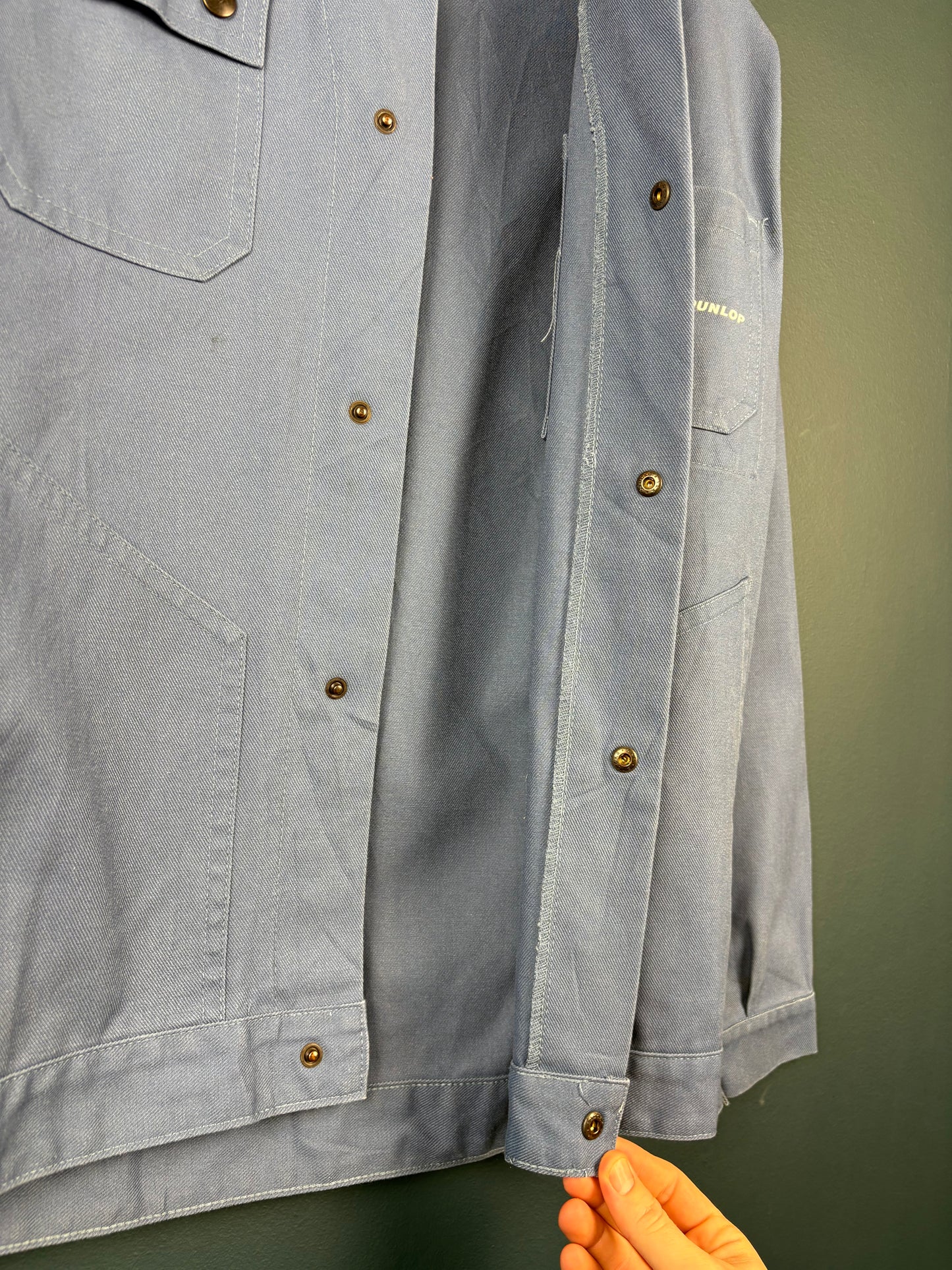 True Vintage 1970s French Goodyear Pop Button Workwear Jacket (M)