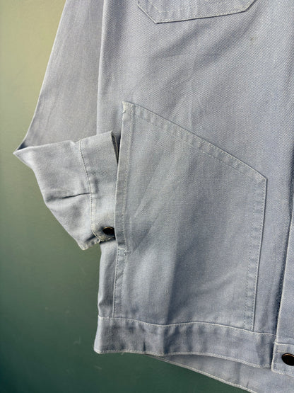 True Vintage 1970s French Goodyear Pop Button Workwear Jacket (M)