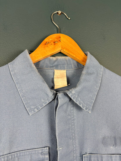 True Vintage 1970s French Goodyear Pop Button Workwear Jacket (L)