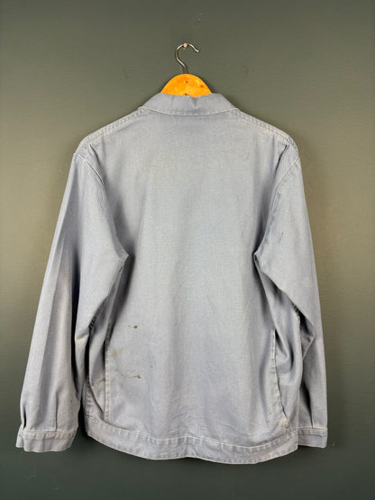 True Vintage 1970s French Goodyear Pop Button Workwear Jacket (L)
