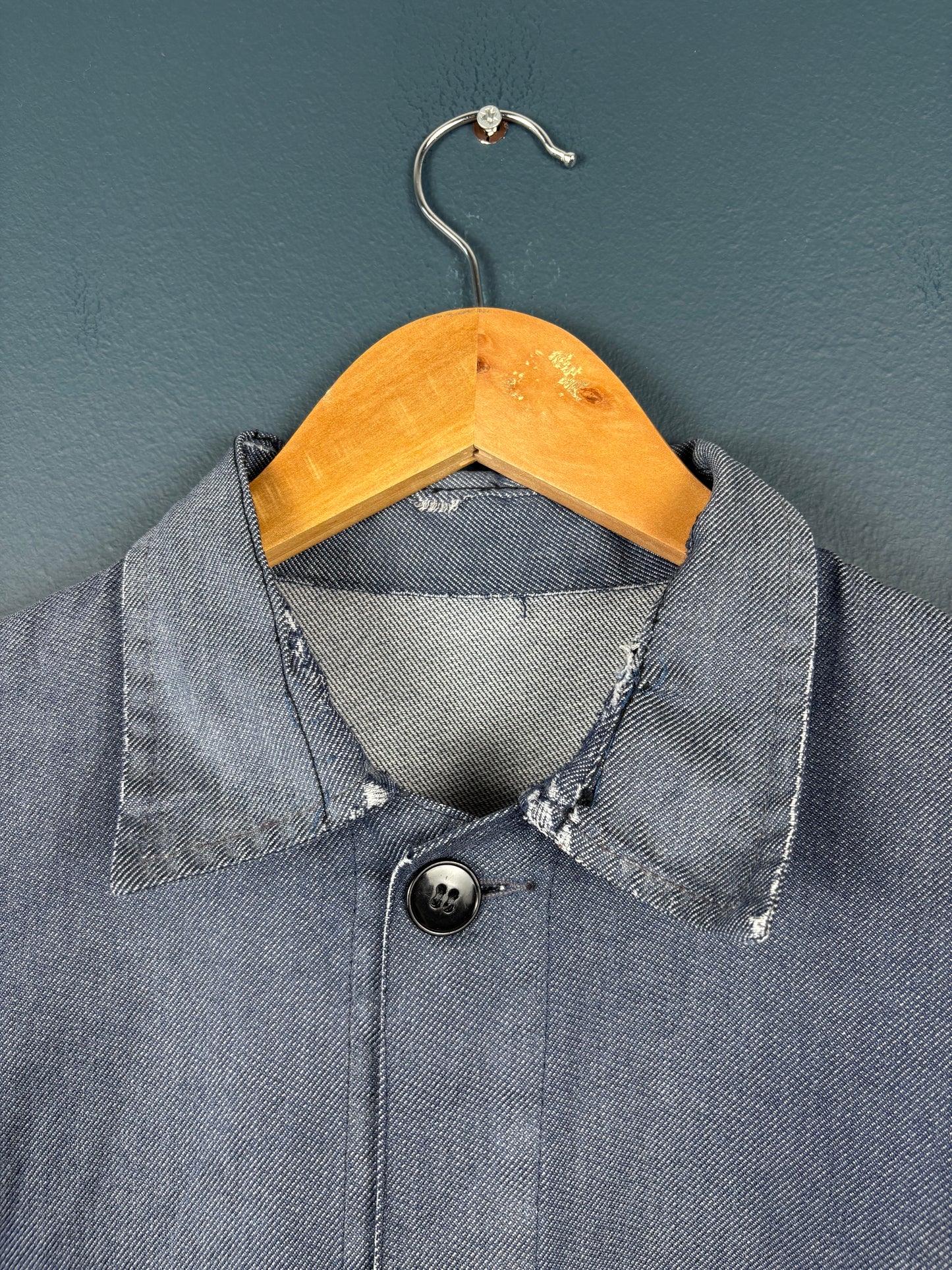 True Vintage 1960s Salt n Pepper Patched French Chore Jacket (M)