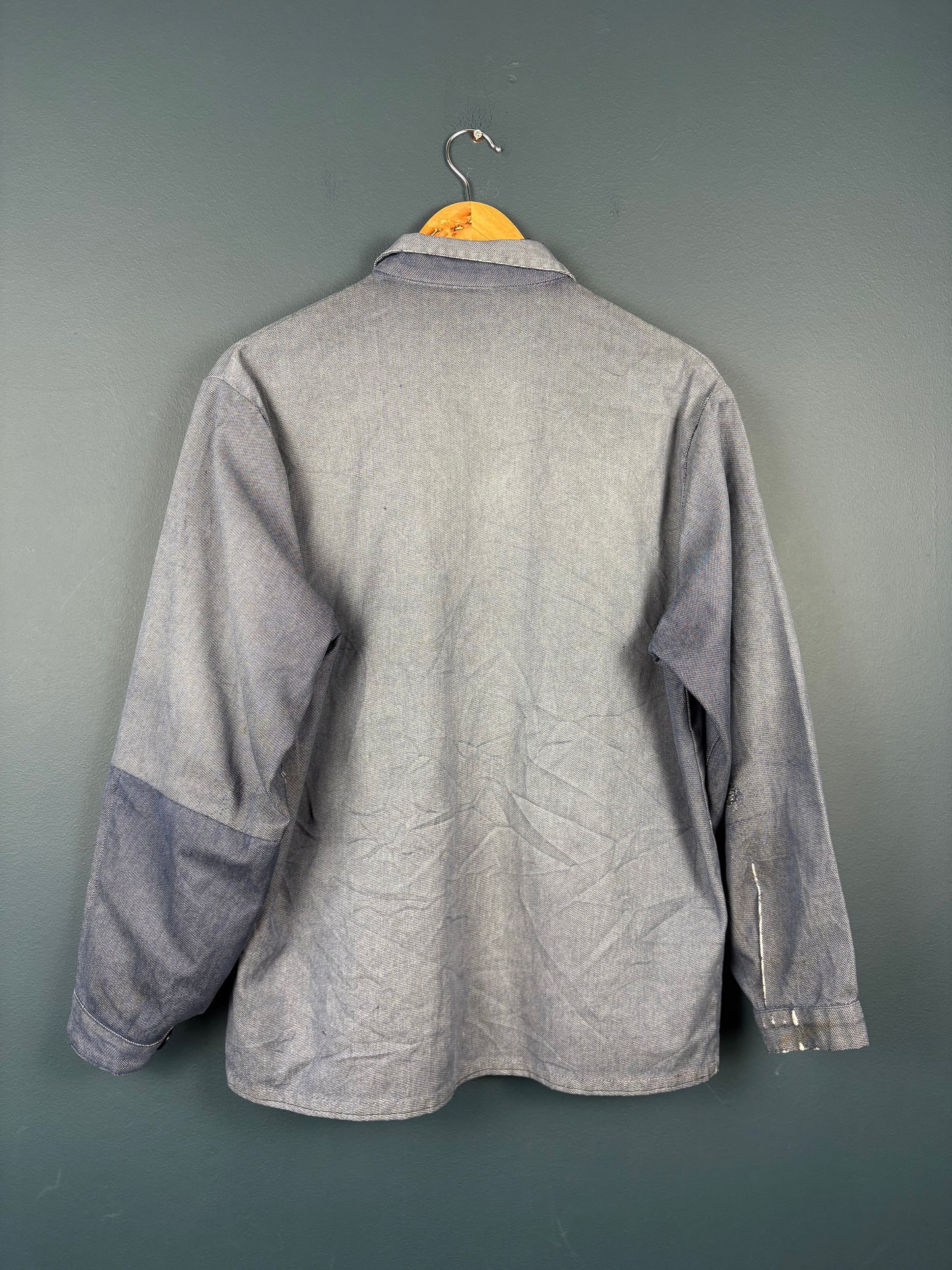 True Vintage 1960s Salt n Pepper Patched French Chore Jacket (M)