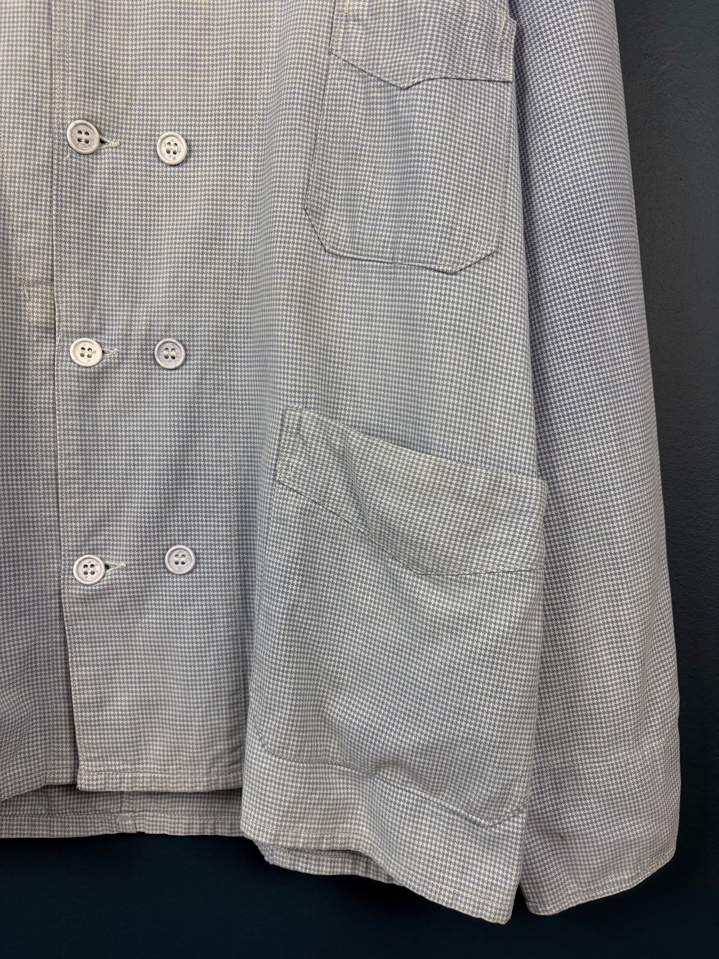 True Vintage 1960s Light Blue Double Breasted French Chef Shirt (M)
