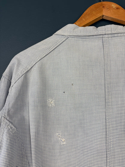 True Vintage 1960s Light Blue Double Breasted French Chef Shirt (M)