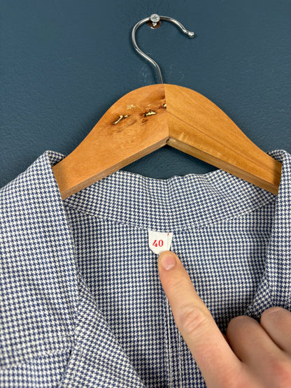 True Vintage 1960s Dogstooth Double Breasted French Chef Shirt (M)