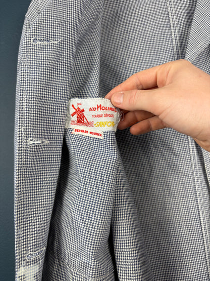 True Vintage 1960s Dogstooth Double Breasted French Chef Shirt (M)