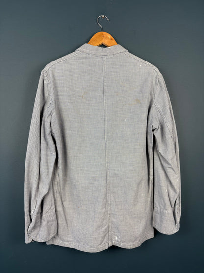 True Vintage 1960s Dogstooth Double Breasted French Chef Shirt (M)