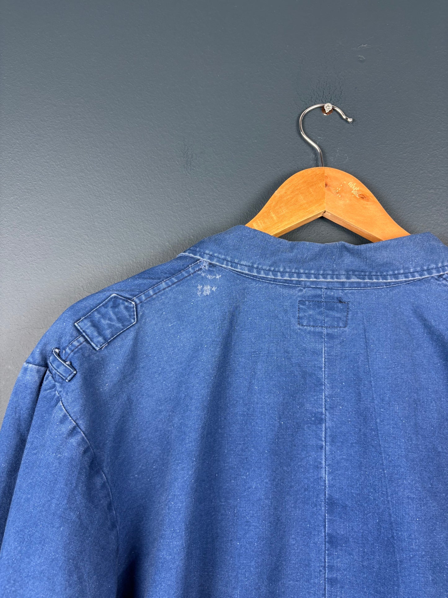True Vintage 1960s French Cotton Blue Casual Blazer Jacket (M)