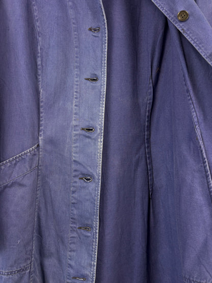 True Vintage 1960s Navy Feminine French Long Work Coat (womens M)