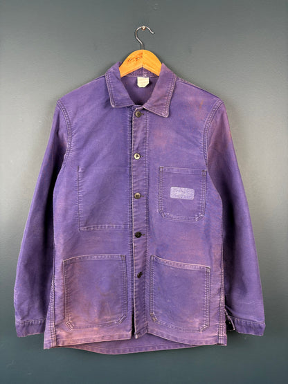 True Vintage 1970s Purple Fade Moleskin French Chore Jacket (S)