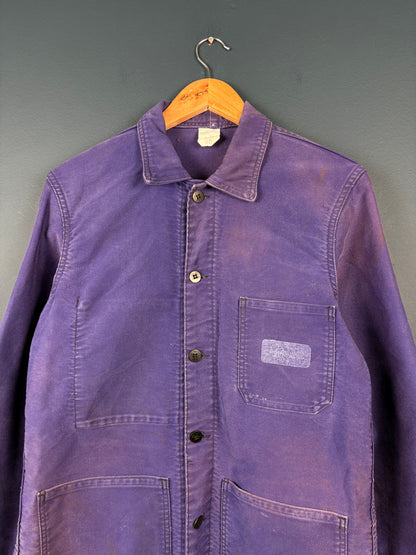 True Vintage 1970s Purple Fade Moleskin French Chore Jacket (S)