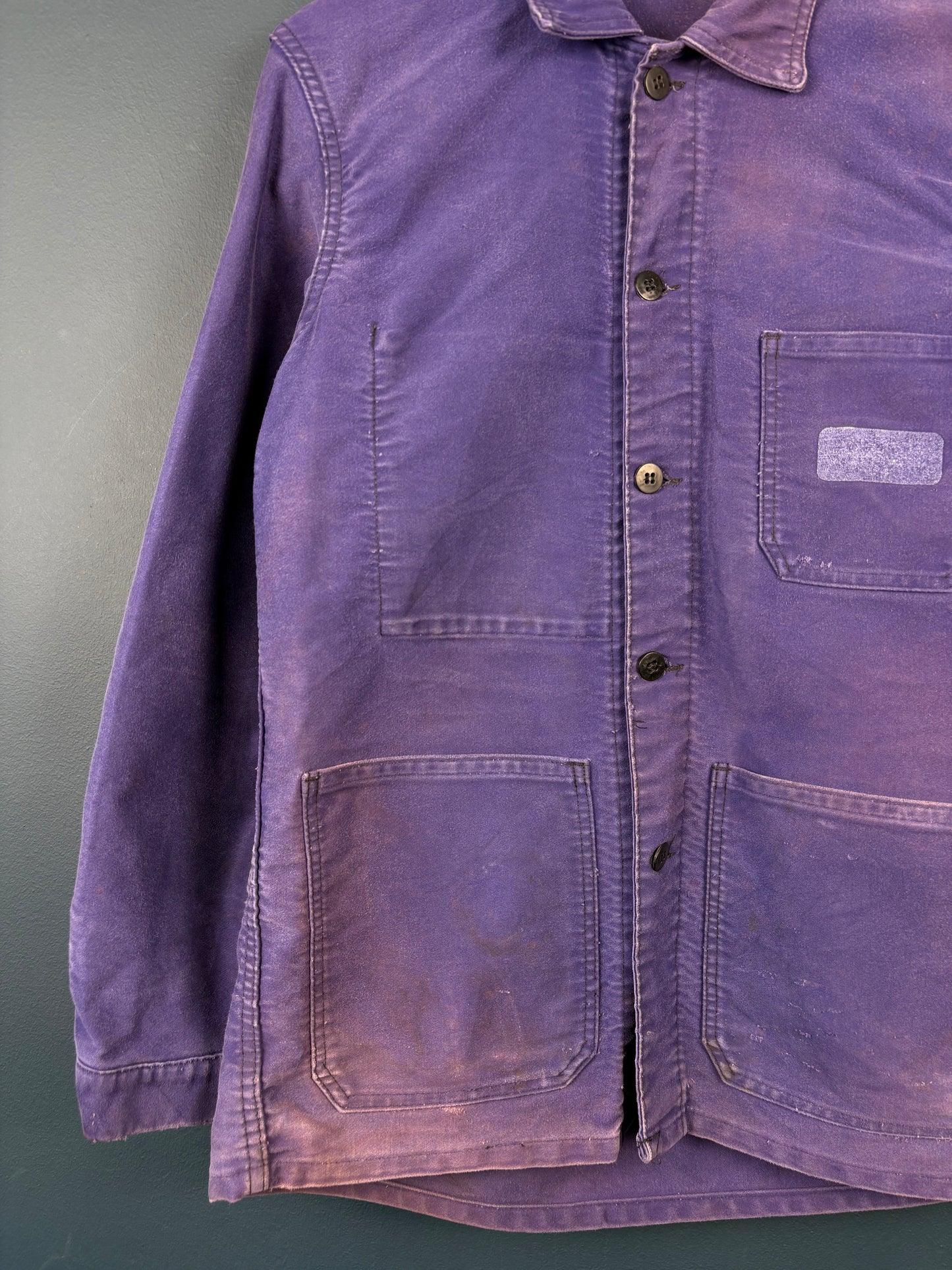 True Vintage 1970s Purple Fade Moleskin French Chore Jacket (S)