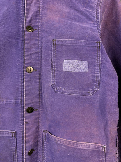 True Vintage 1970s Purple Fade Moleskin French Chore Jacket (S)