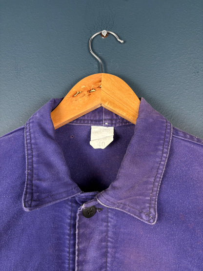 True Vintage 1970s Purple Fade Moleskin French Chore Jacket (S)