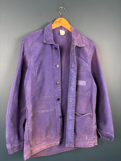 True Vintage 1970s Purple Fade Moleskin French Chore Jacket (S)