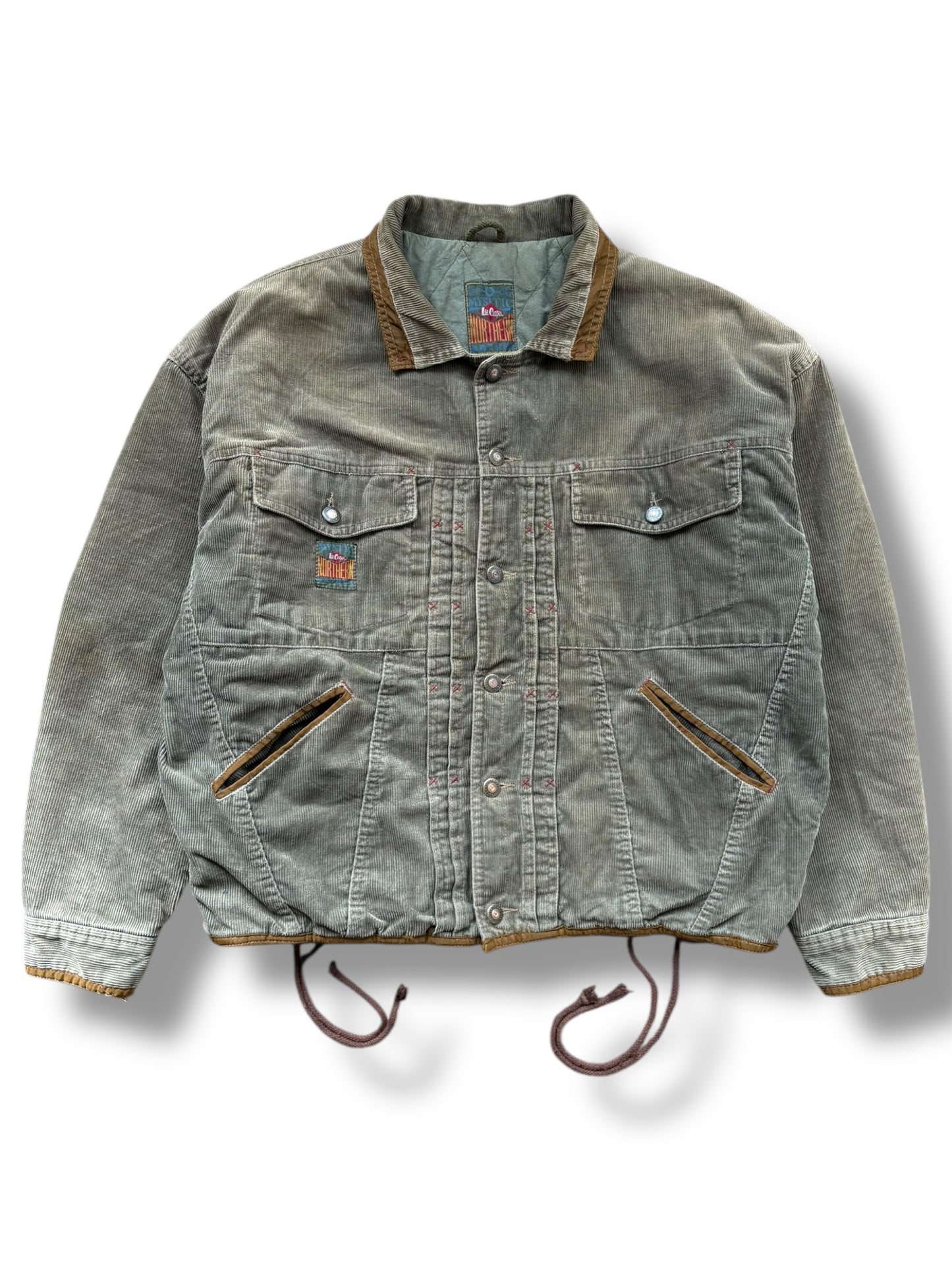 LEE Cooper 2000s Khaki Green Corduroy Trucker Jacket (M)