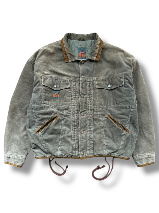 LEE Cooper 2000s Khaki Green Corduroy Trucker Jacket (M)