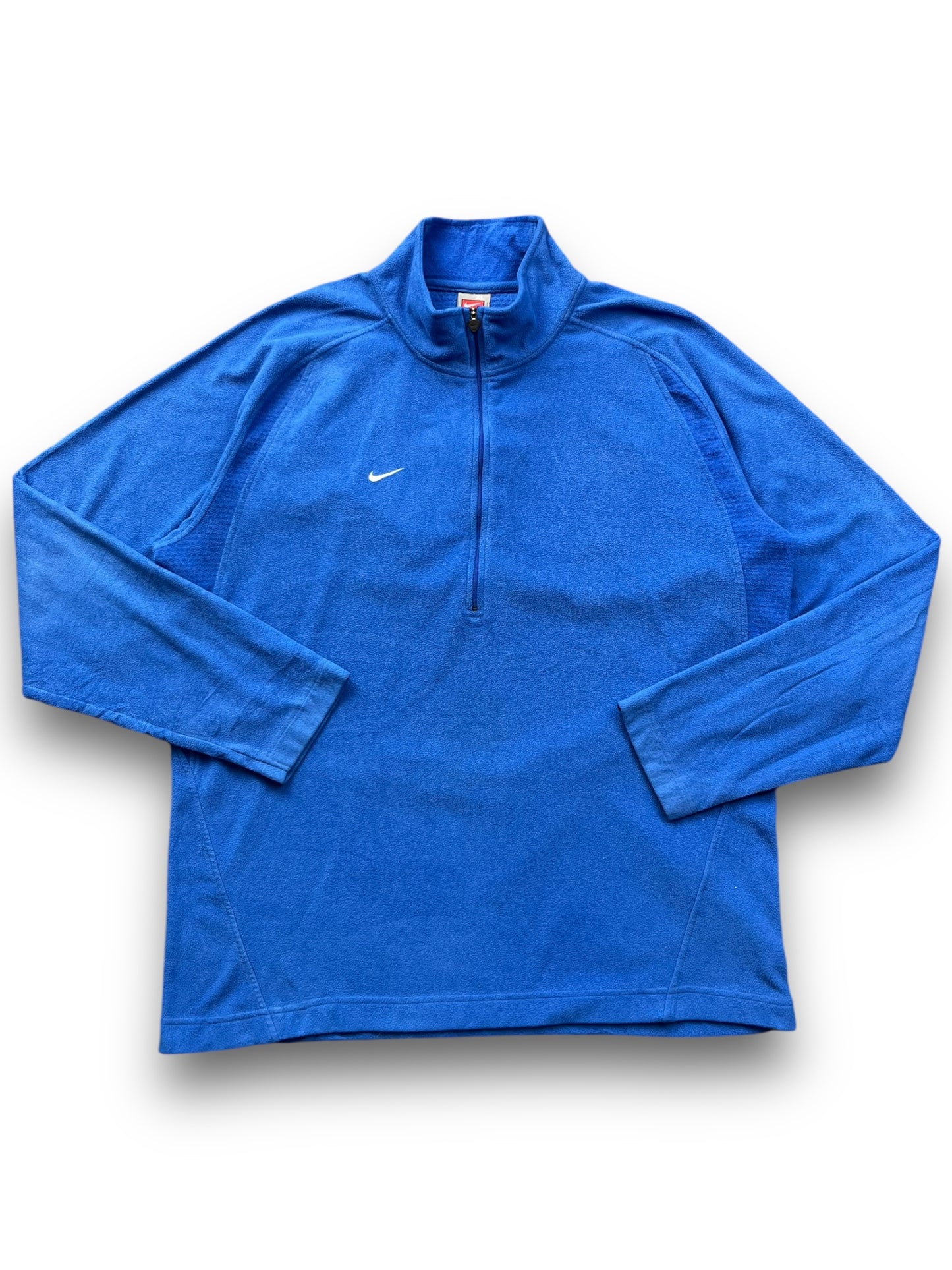 90s Nike Team Royal Blue Quarter Zip Fleece Jumper  [XL]