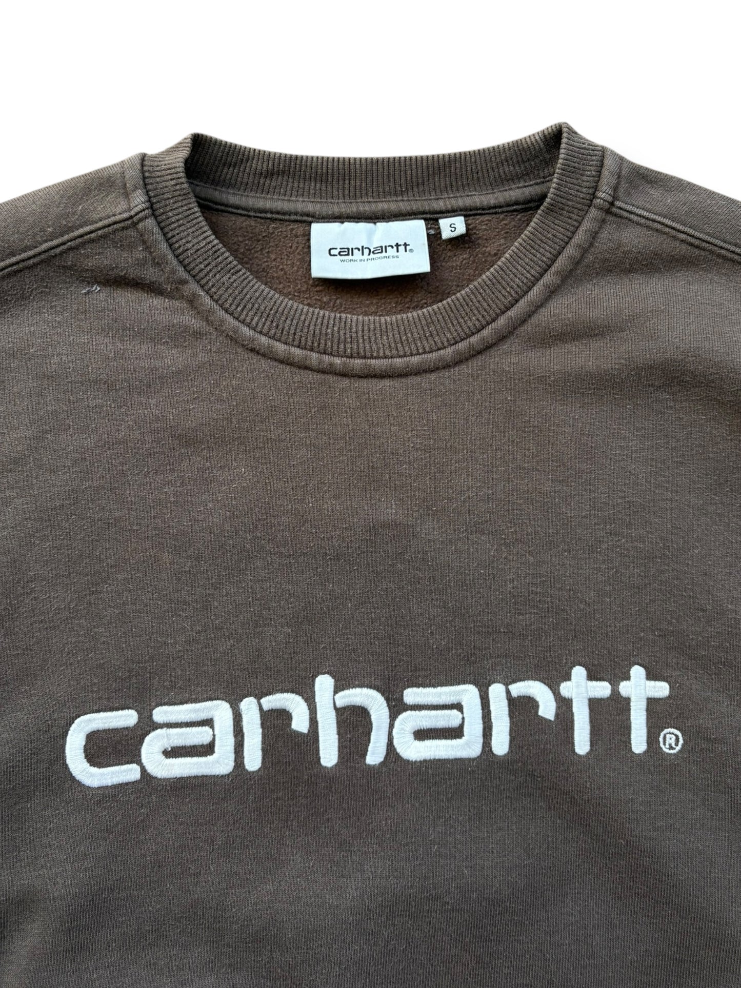 Carhartt 2000s Embroidered Heavyweight Brown Sweatshirt (M)