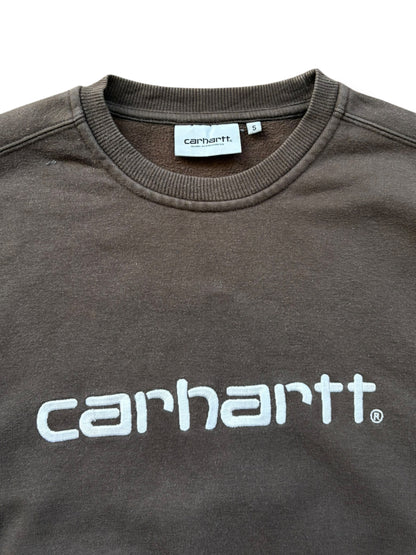 Carhartt 2000s Embroidered Heavyweight Brown Sweatshirt (M)