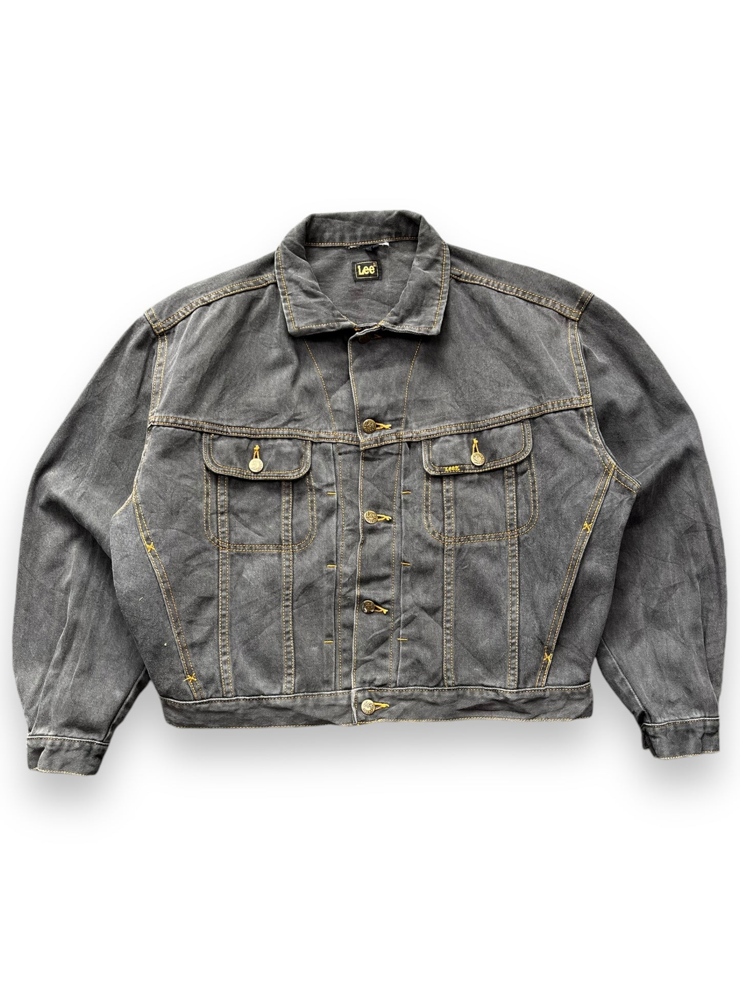 Vintage LEE Grey Contrast Stitch Denim Jacket  [M]