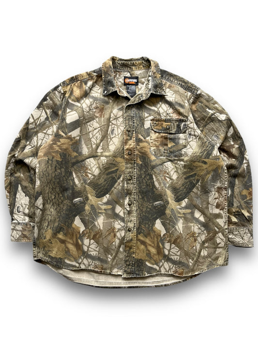 90s Real Tree Camo Button Up Shirt  [XL]