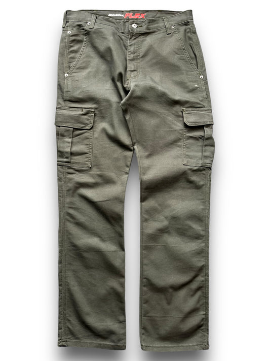 Vintage Dickies Flex Kahki Green Cargo Trousers  [34x32]