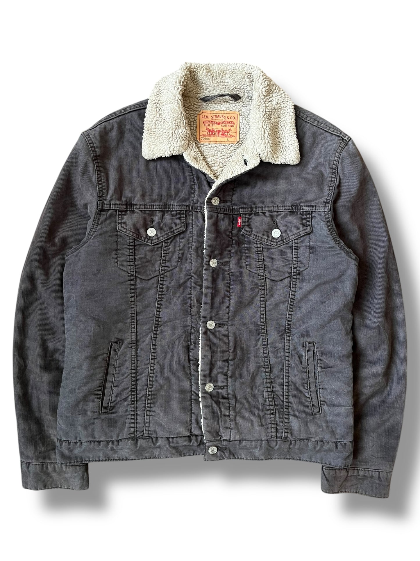 Vintage Levi's Sherpa Lined Corduroy Trucker Jacket (L)