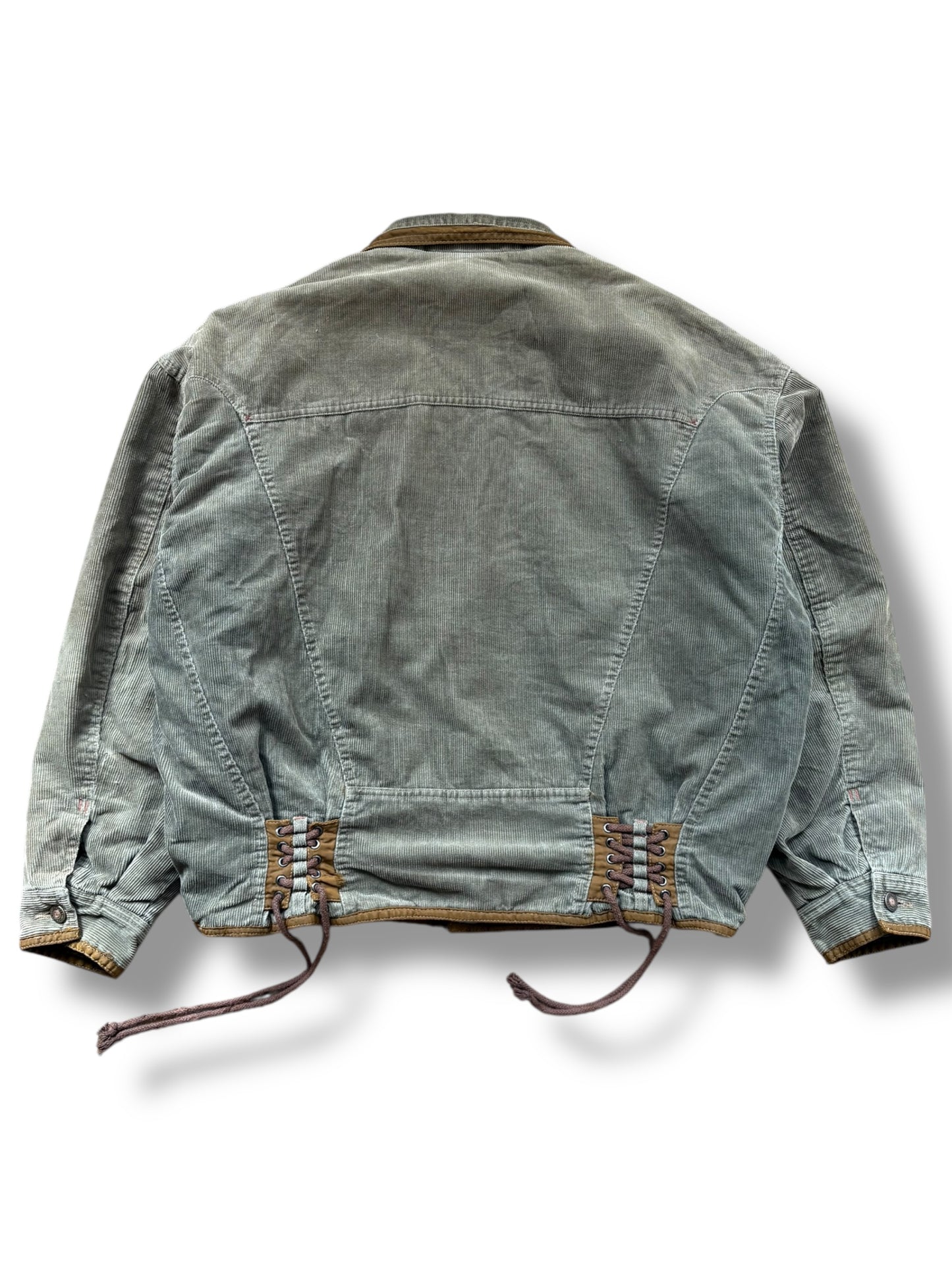 LEE Cooper 2000s Khaki Green Corduroy Trucker Jacket (M)