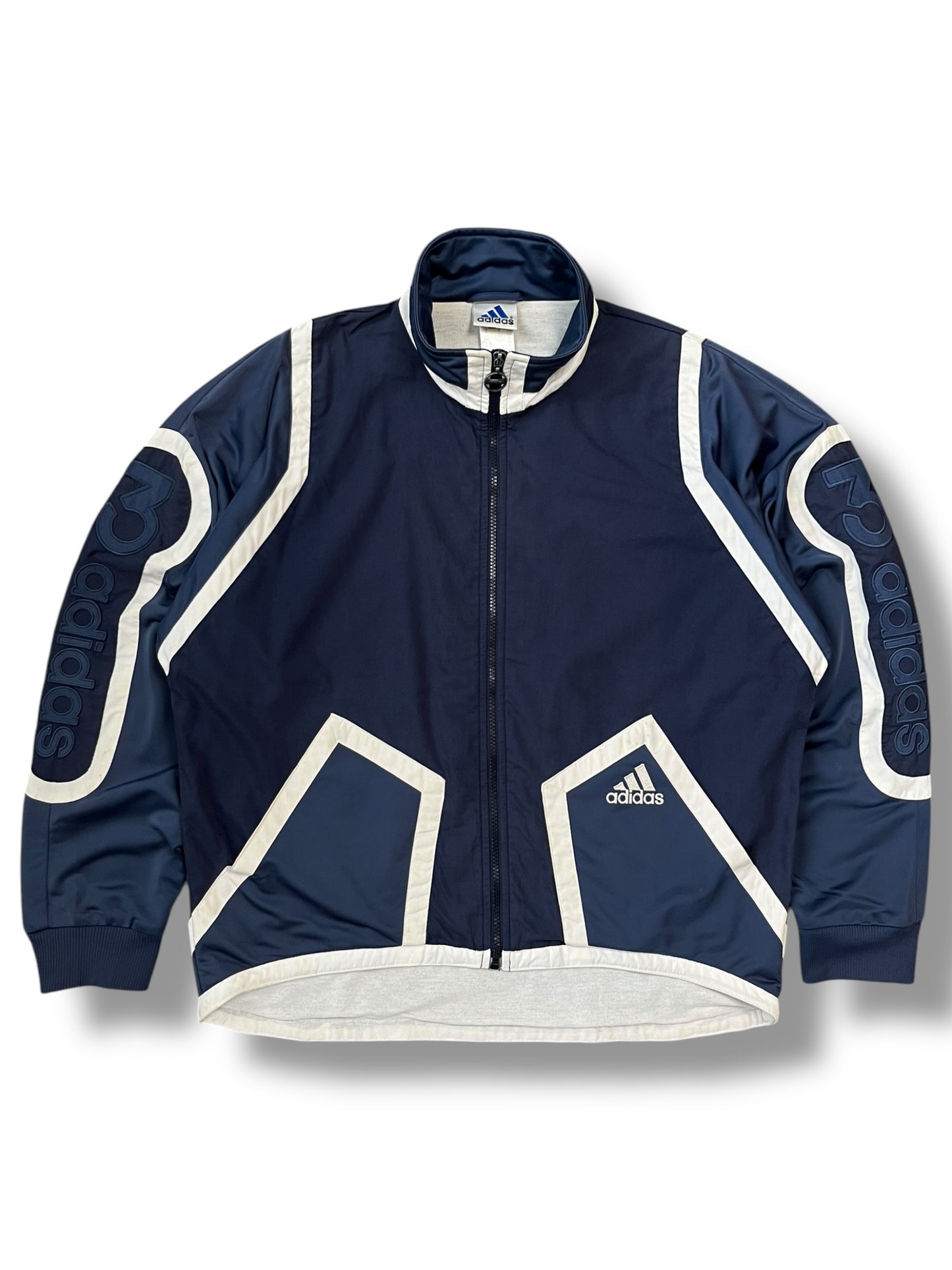 Vintage Adidas 90s Navy / White Track Jacket (M)