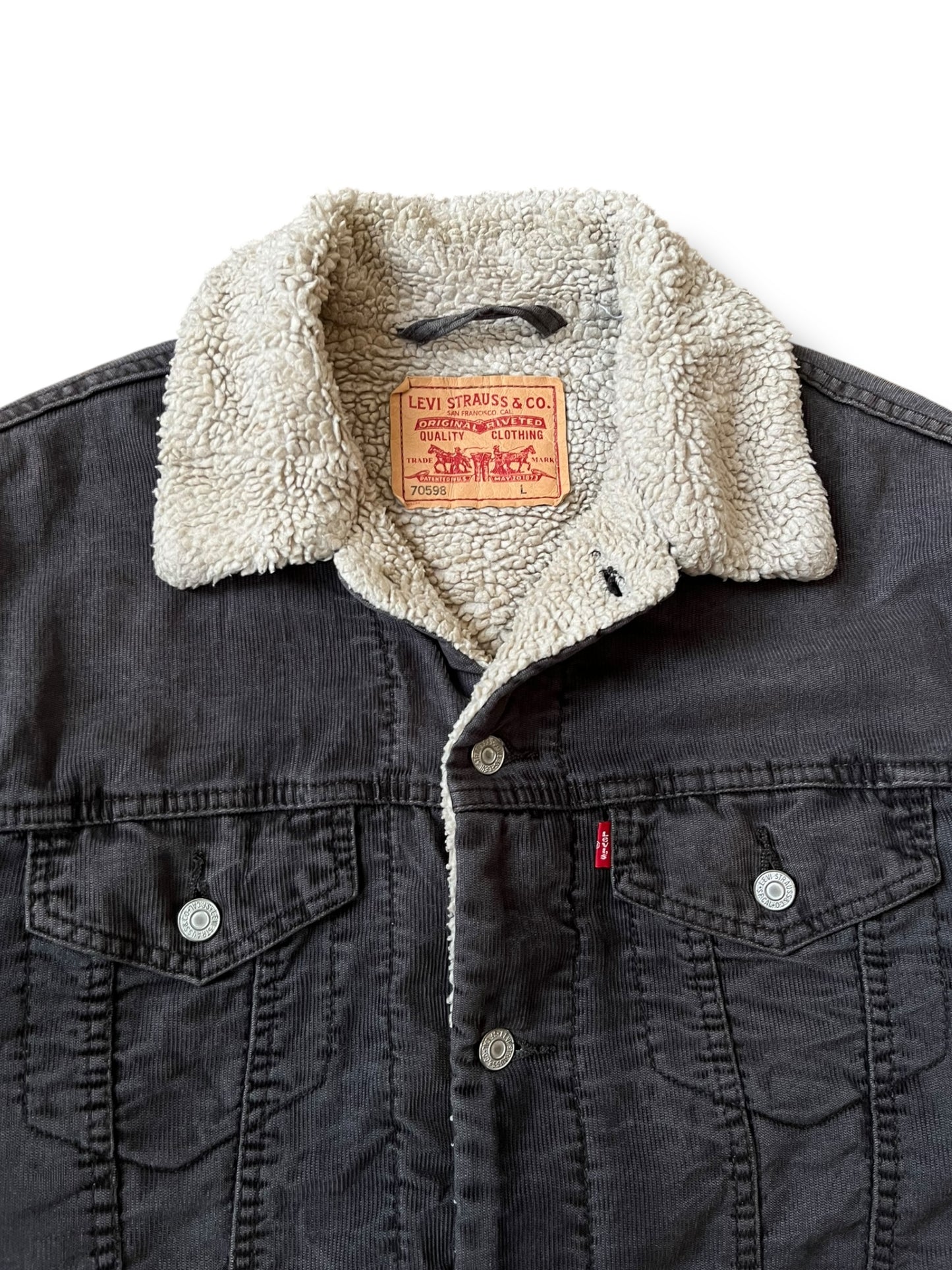 Vintage Levi's Sherpa Lined Corduroy Trucker Jacket (L)