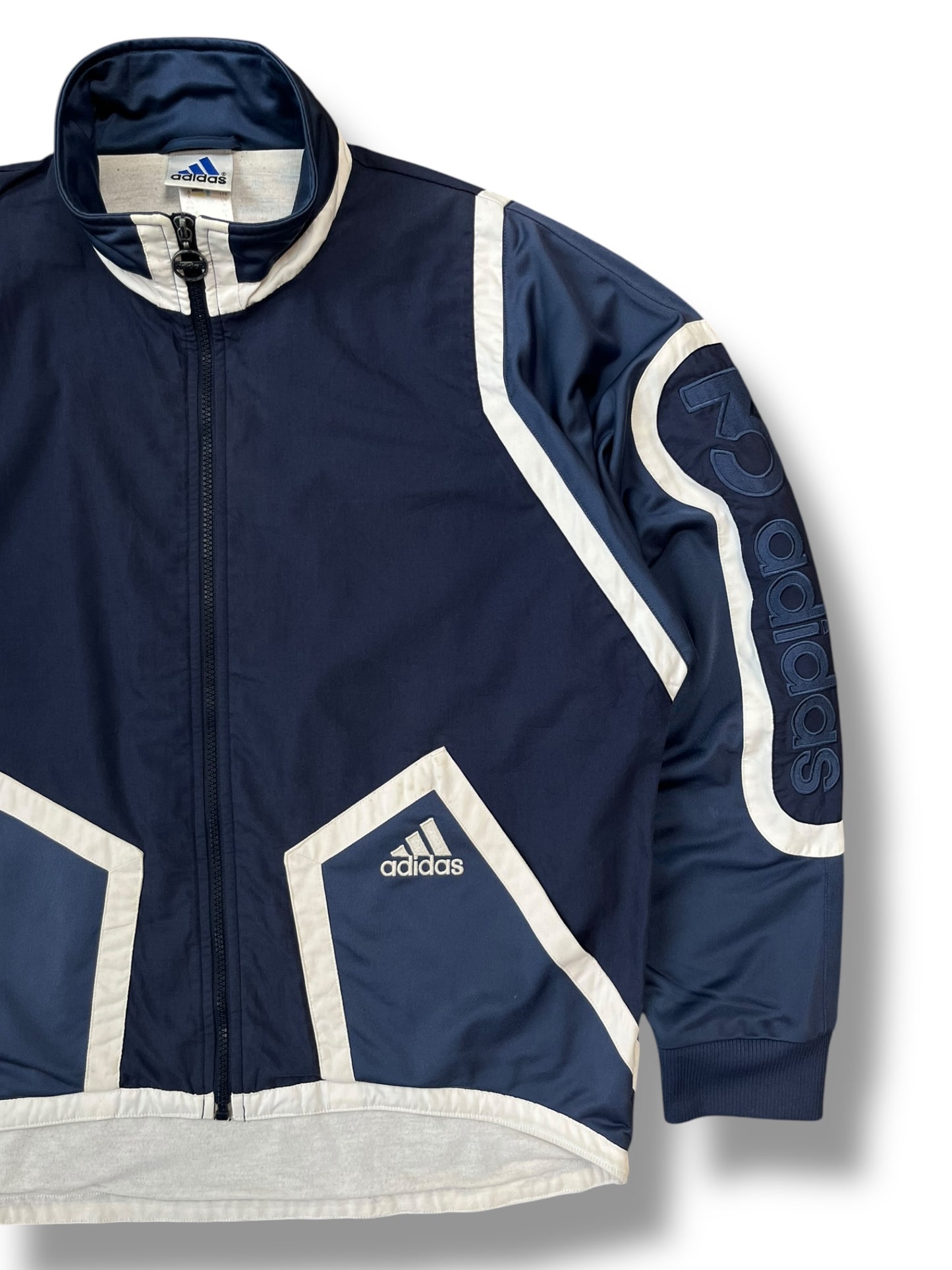 Vintage Adidas 90s Navy / White Track Jacket (M)