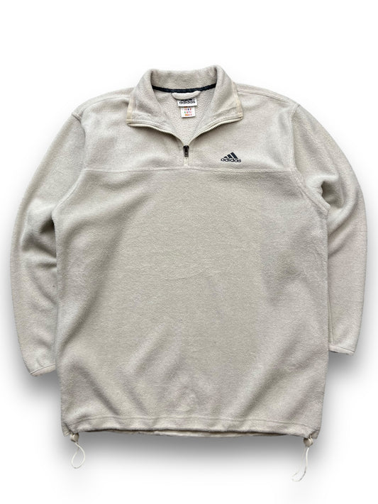 2000s Adidas Cream Quarter Zip Fleece Jumper  [XL]