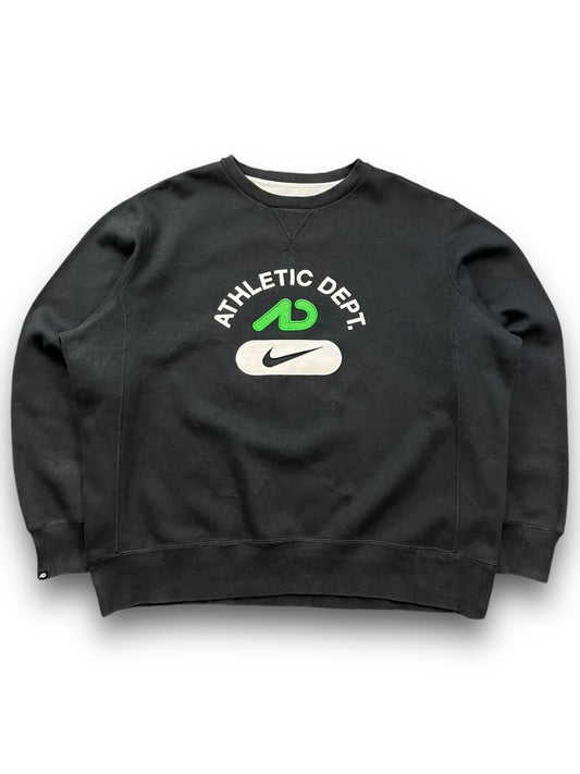 2000s Nike Athletic Dept. Black Embroidered Jumper  [XXL]