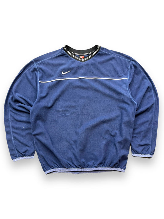 2000s Nike Team Mini Swoosh Royal Blue Fleece Top  [M]