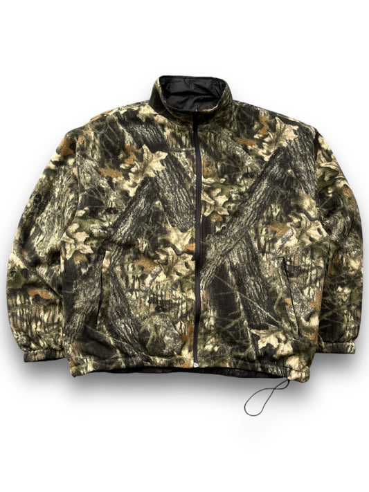 90s Real Tree Camo Reversible Fleece Jacket  [XL]