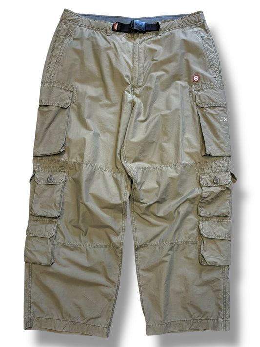 Old Navy 2000s Military Green Multi Pocket Baggy Trousers (38x30)