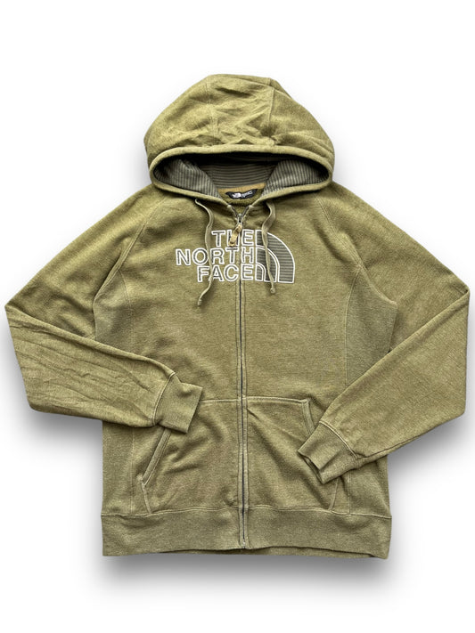 North Face Classic Khaki Green Zip-up Hoodie  [Ladies L]