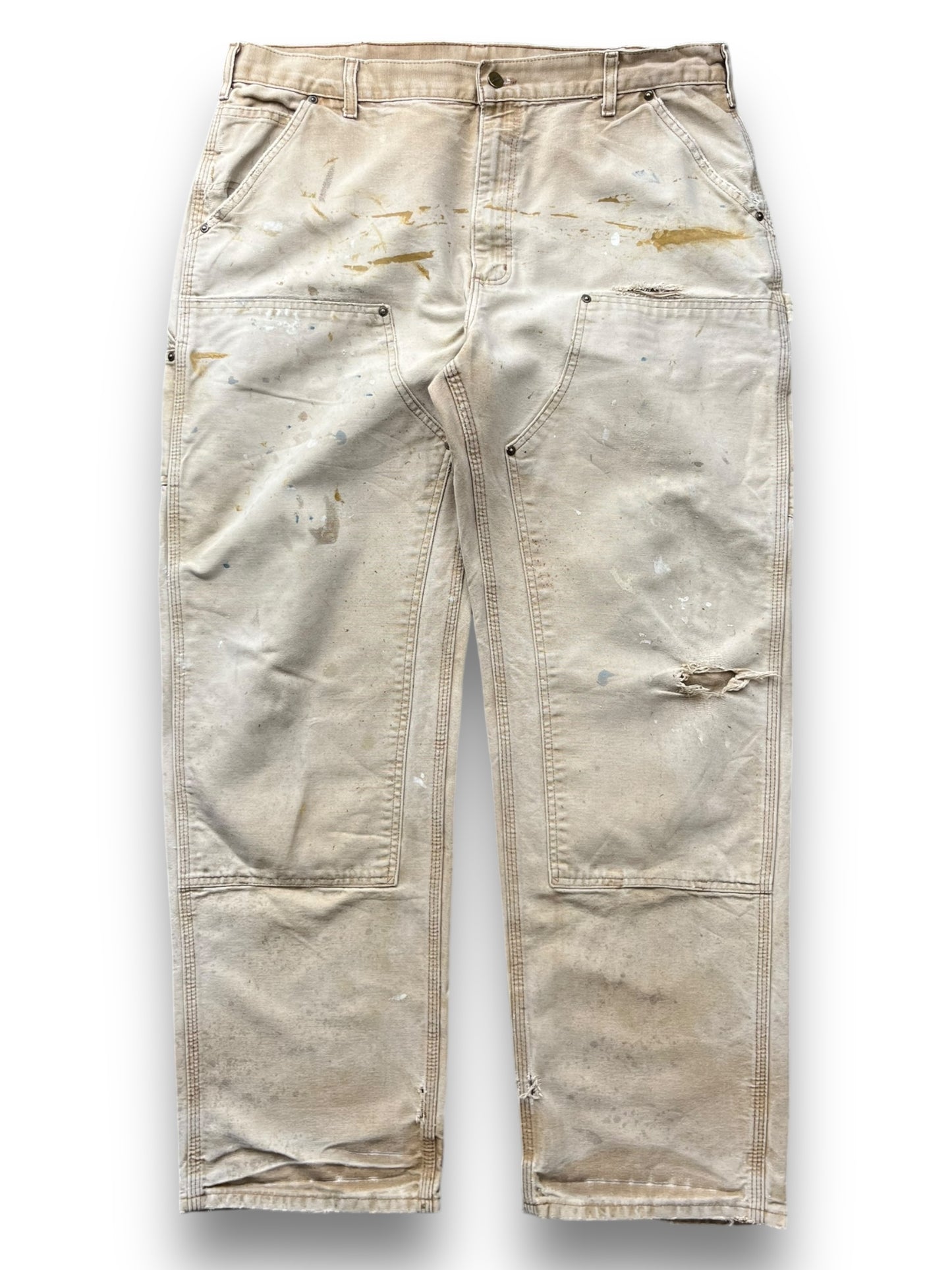 Vintage Carhartt Double Knee Baggy Sand Trousers  [38x32]