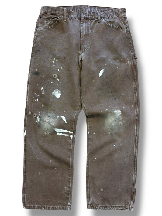 Dickies Workwear Brown Paint Splat Carpenters (36x30)