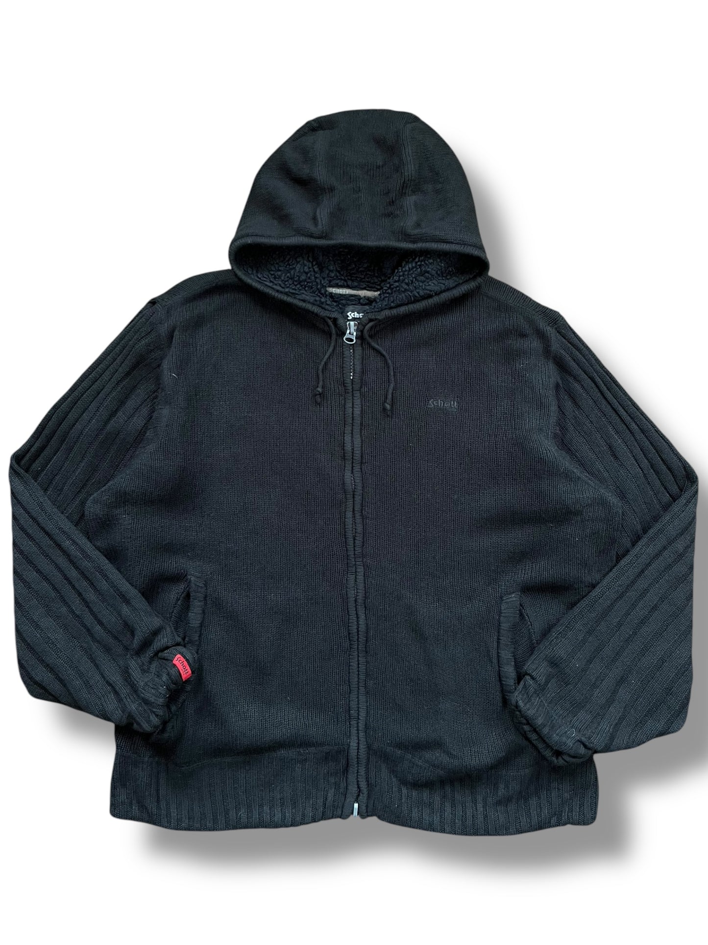 Vintage Schott NYC Wool Blend Heavyweight Sherpa Lined Black Jacket (L)