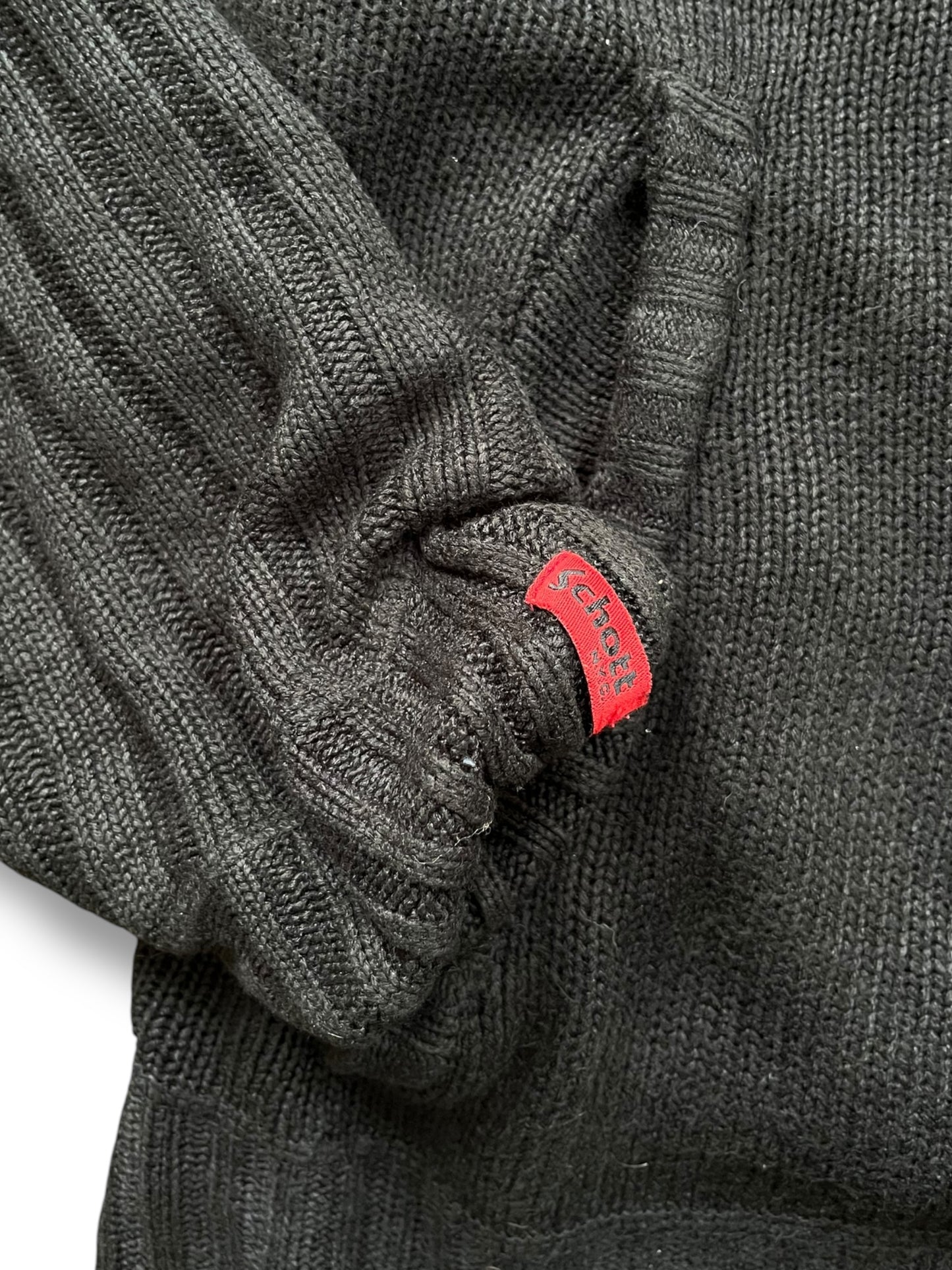 Vintage Schott NYC Wool Blend Heavyweight Sherpa Lined Black Jacket (L)