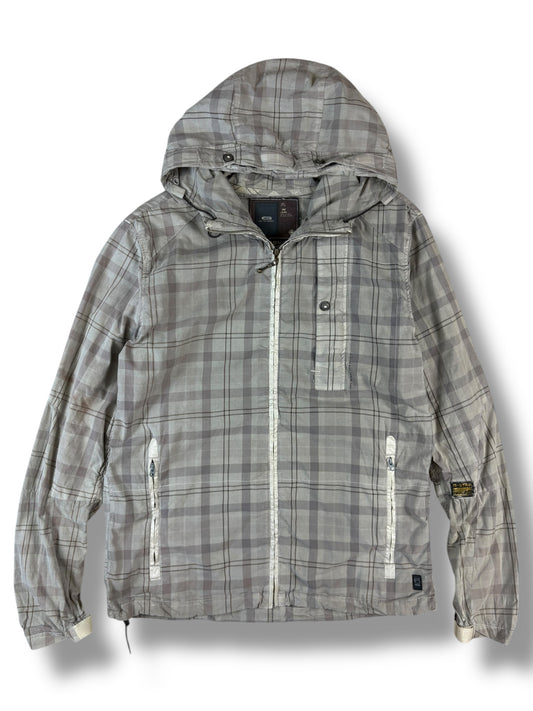 G-Star Raw 2000s Grey Canvas Checkered Jacket (XL)