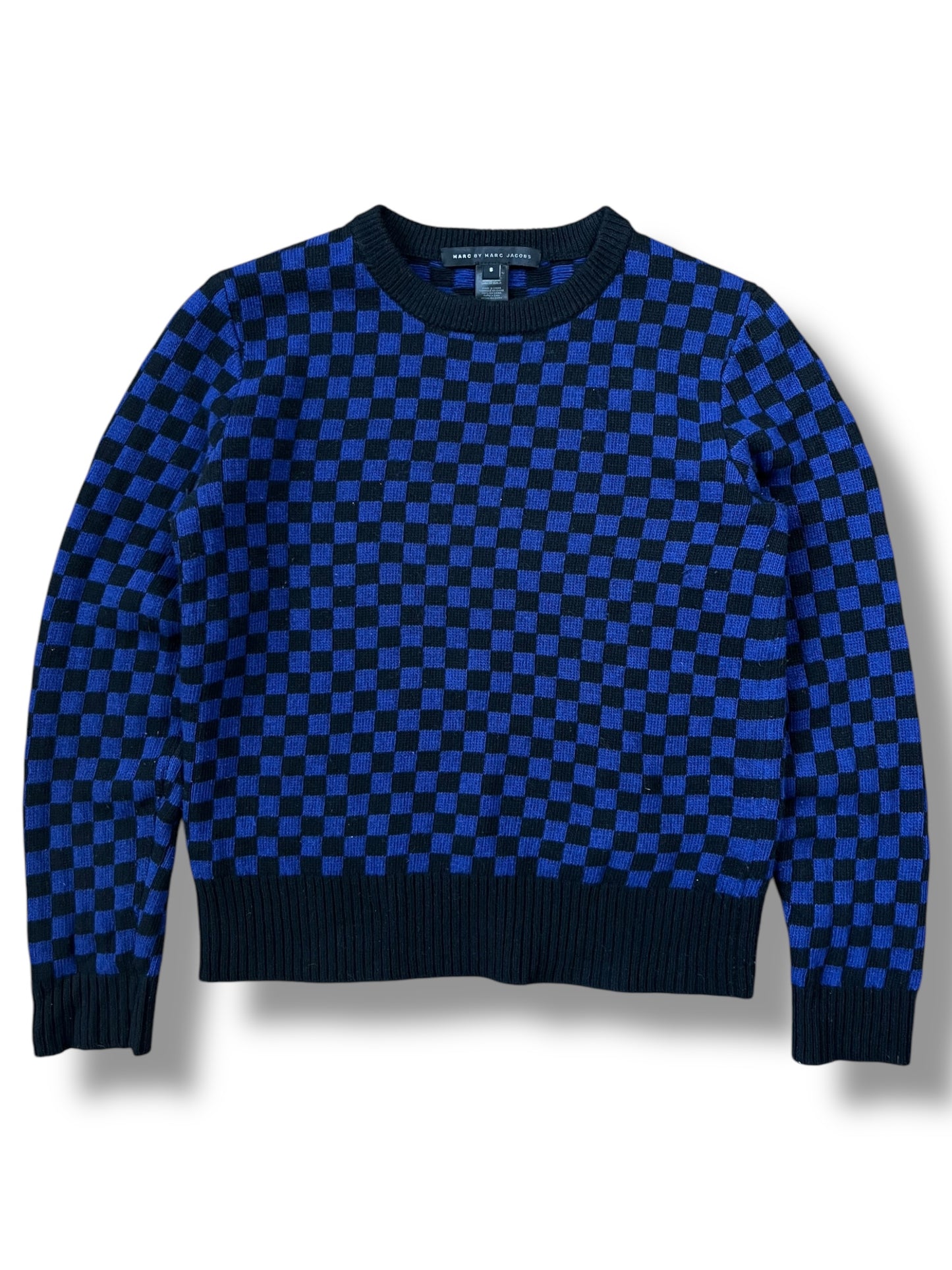 Marc by Marc Jacobs Navy Blue Checkered Knitted Jumper (women's S)