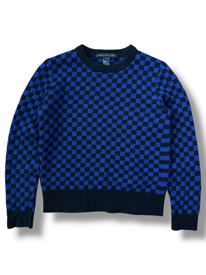 Marc by Marc Jacobs Navy Blue Checkered Knitted Jumper (women's S)