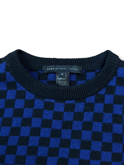 Marc by Marc Jacobs Navy Blue Checkered Knitted Jumper (women's S)